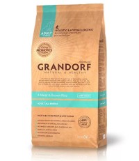 Grandorf Adult All breed сухой корм для взрослых собак всех пород 4 вида мяса в пробиотиком 12 кг. 